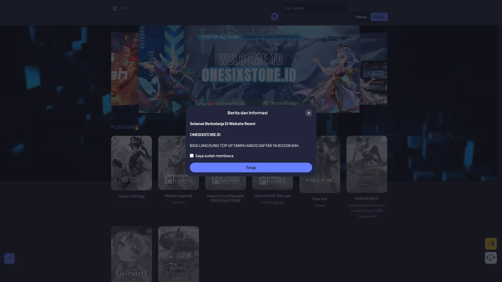 Onesixstore.id