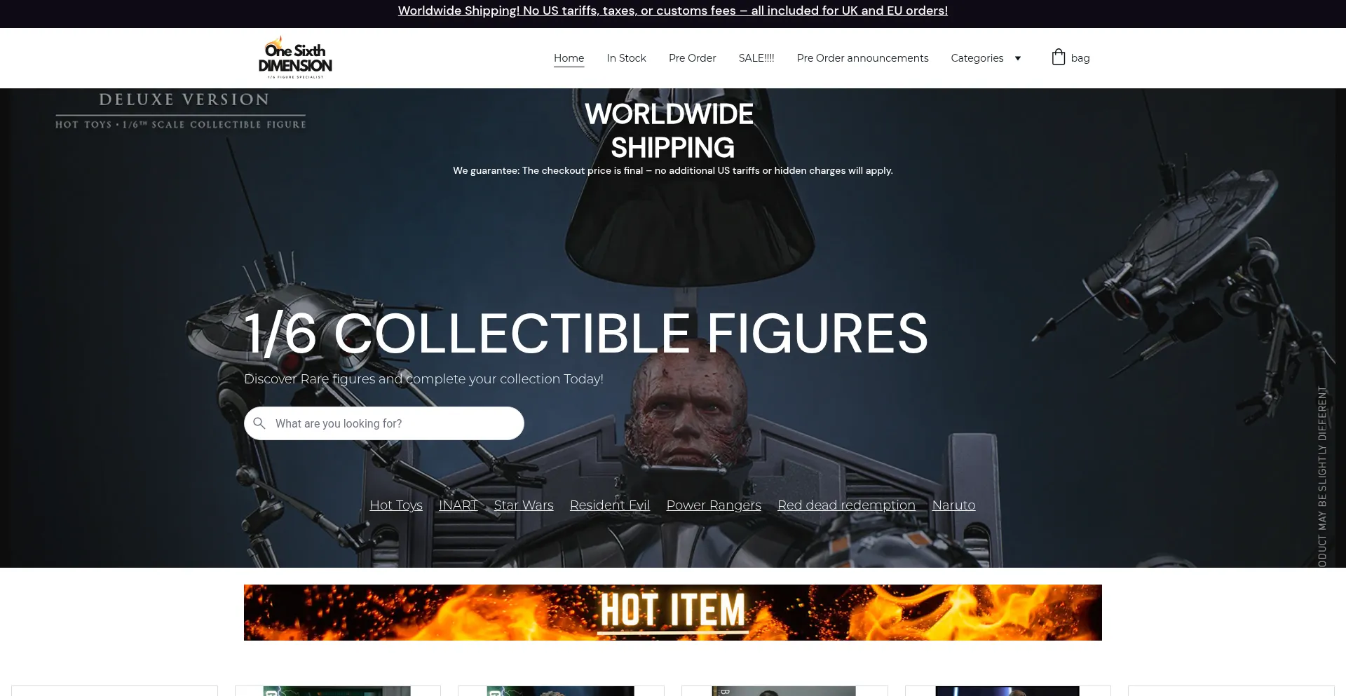 Website screenshot of Onesixthdimension.com