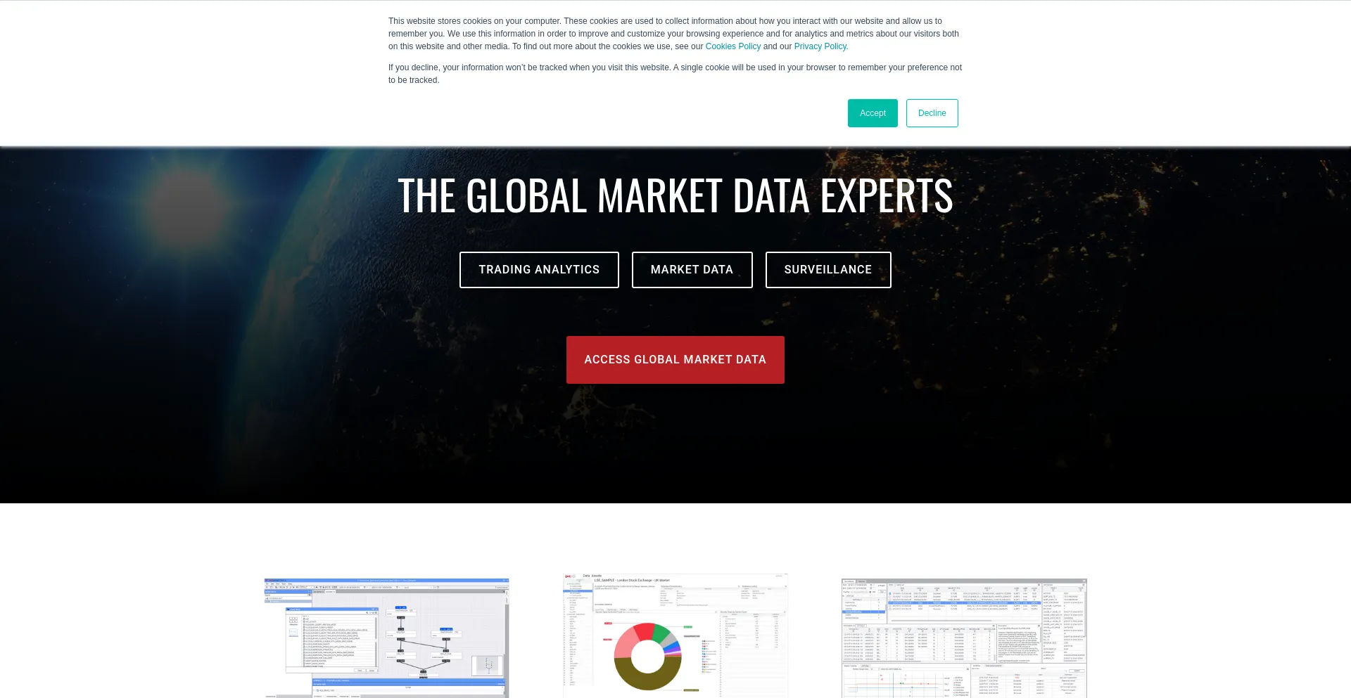 Website screenshot of Onetick.com