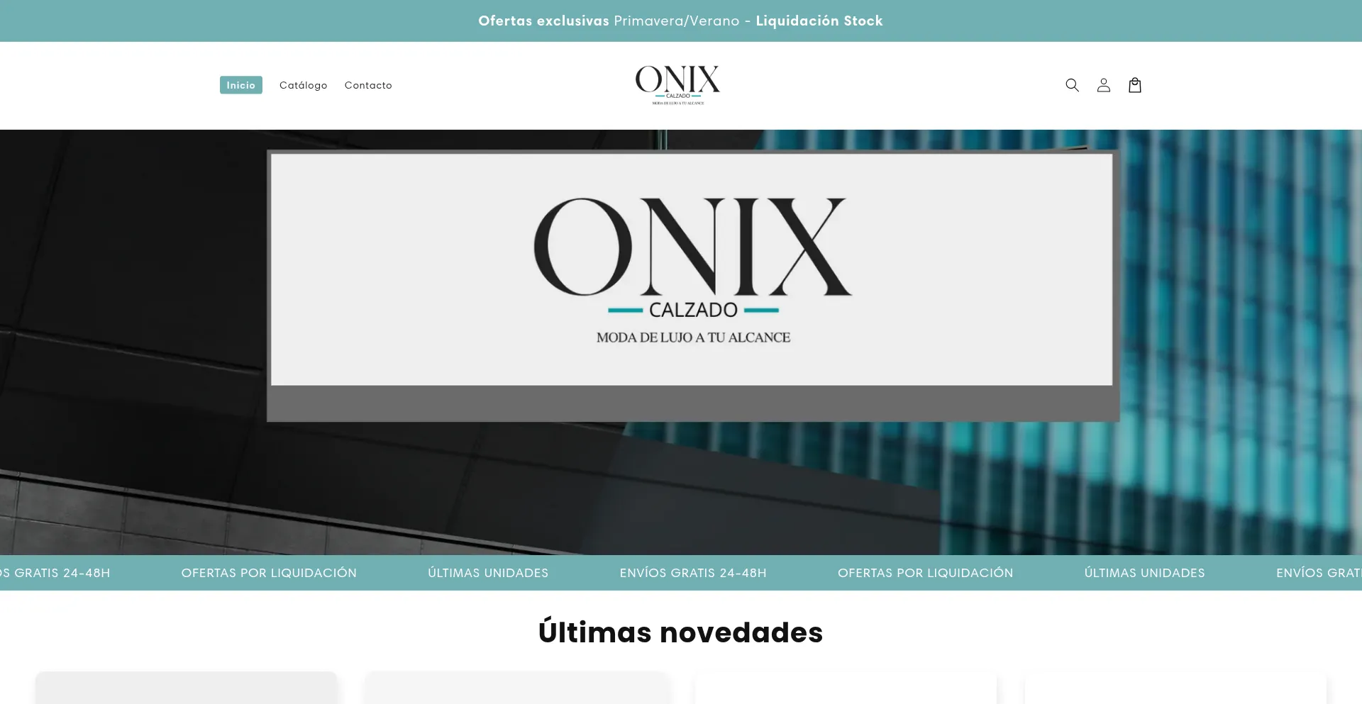 Website screenshot of Onixcalzado.com