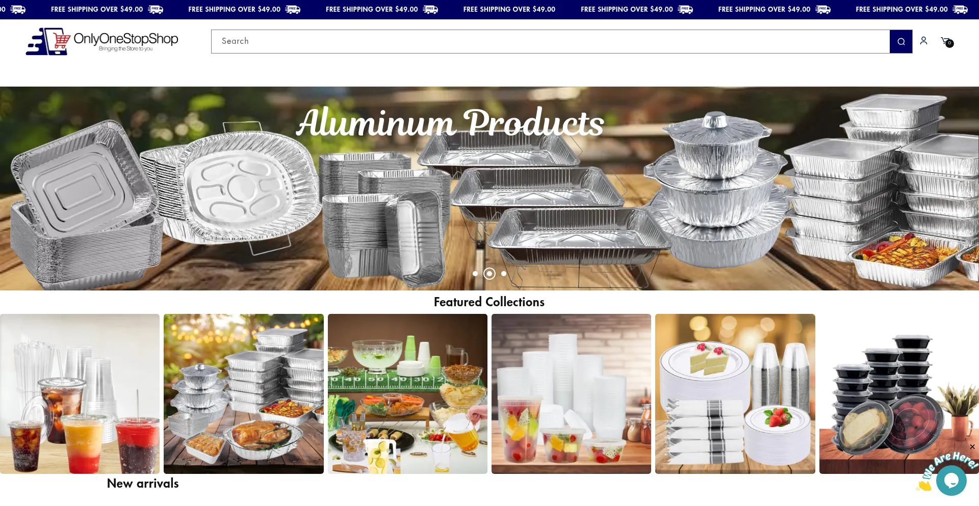 Website screenshot of Onlyonestopshop.com