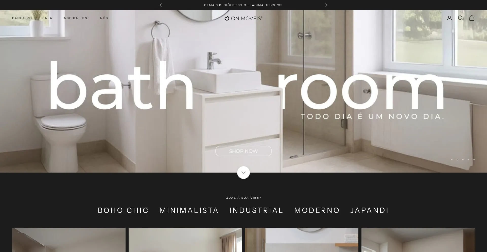 Website screenshot of Onmoveis.com.br