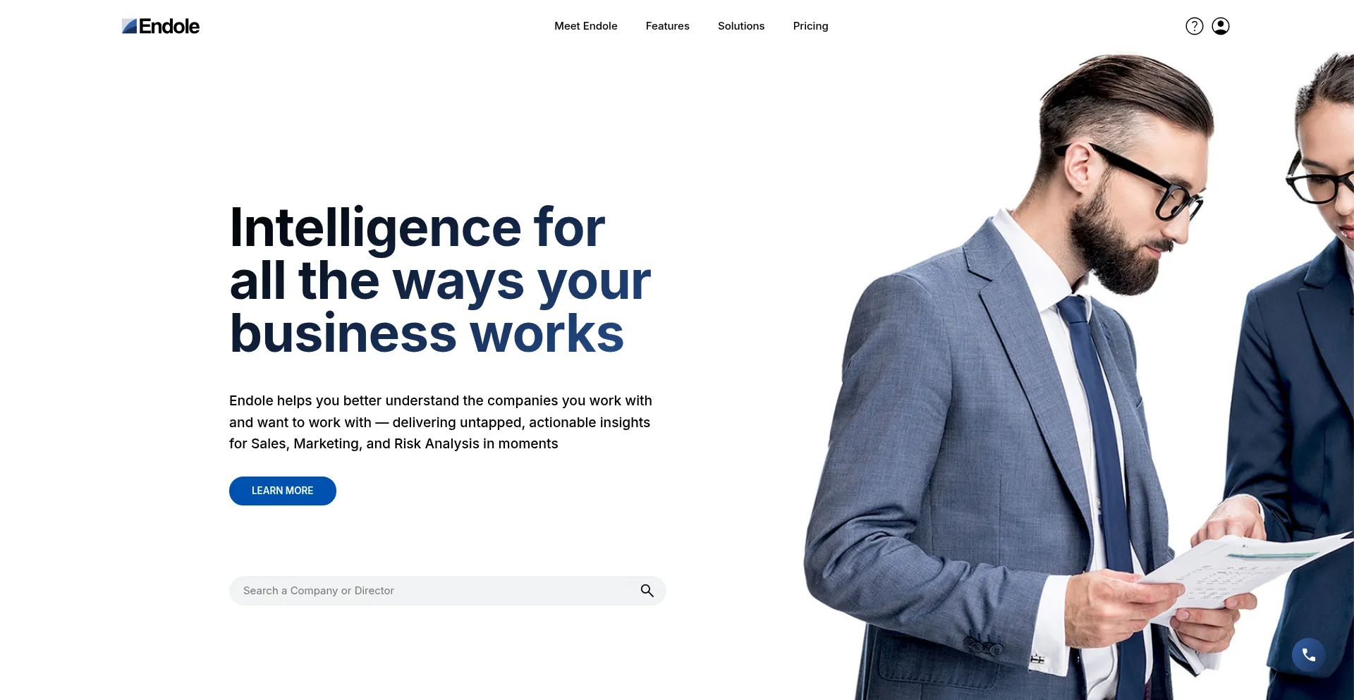 Website screenshot of Open.endole.co.uk