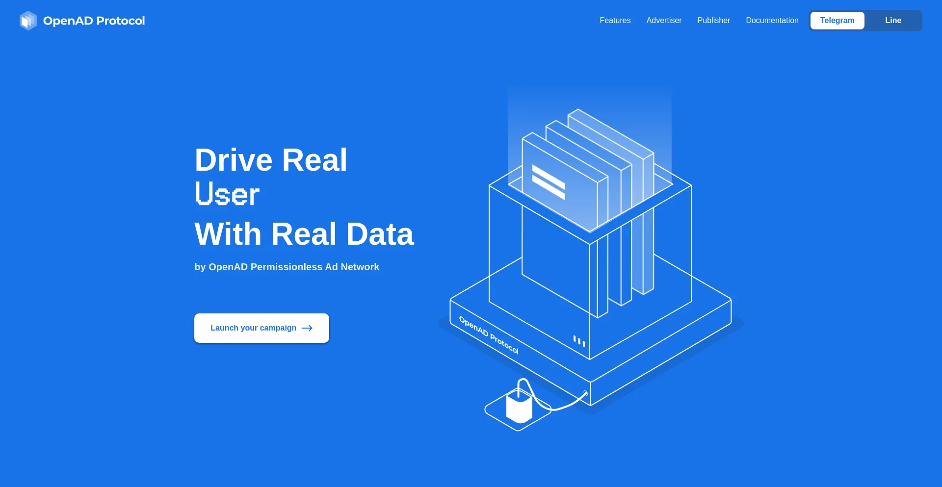 Website screenshot of Openad.network