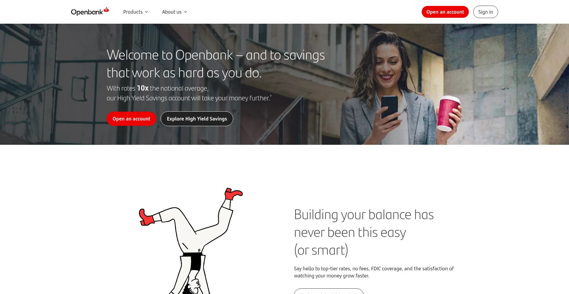 Website screenshot of Openbank.us