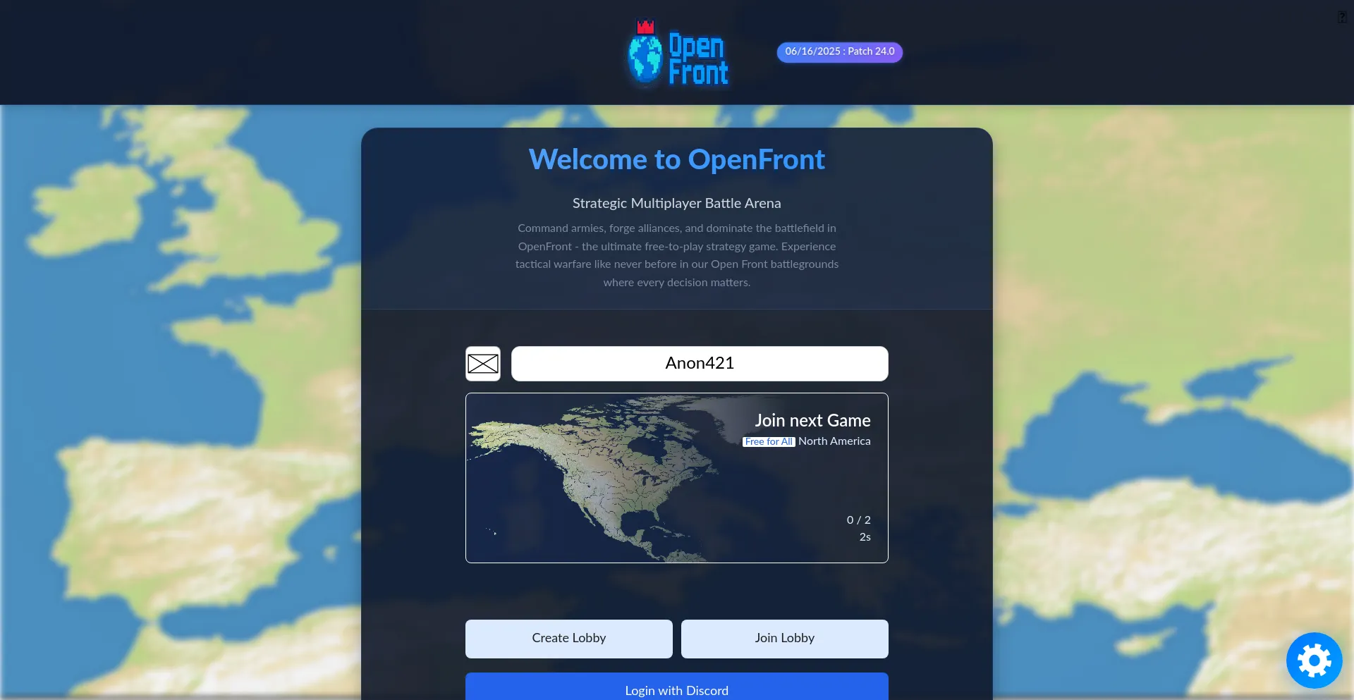 Website screenshot of Openfront.app