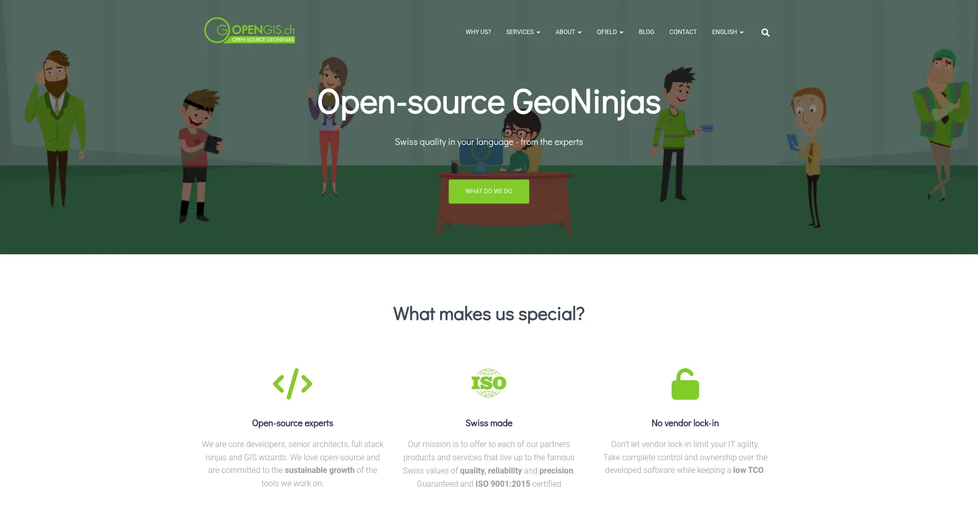 Website screenshot of Opengis.ch