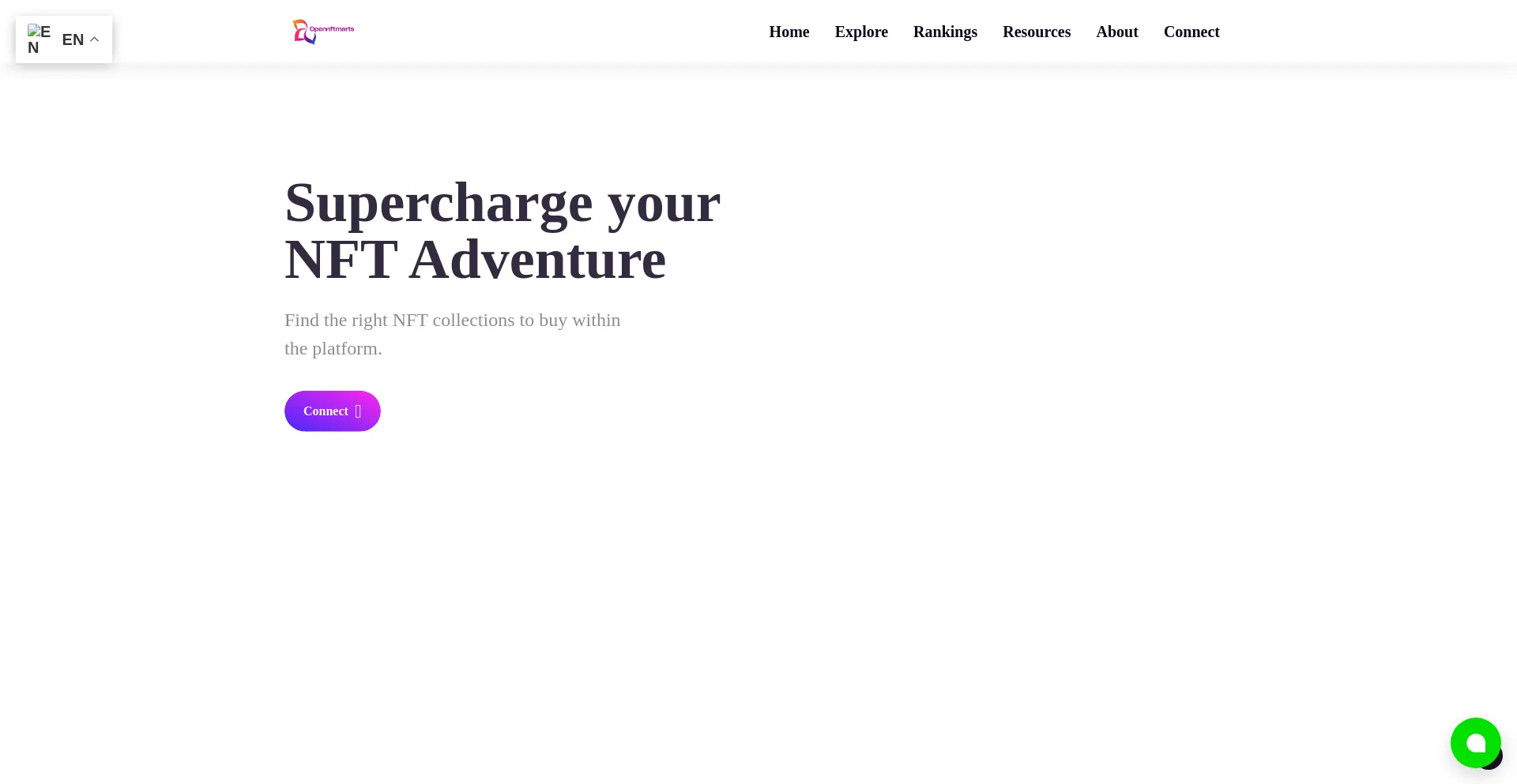 Website screenshot of Opennftmarts.com