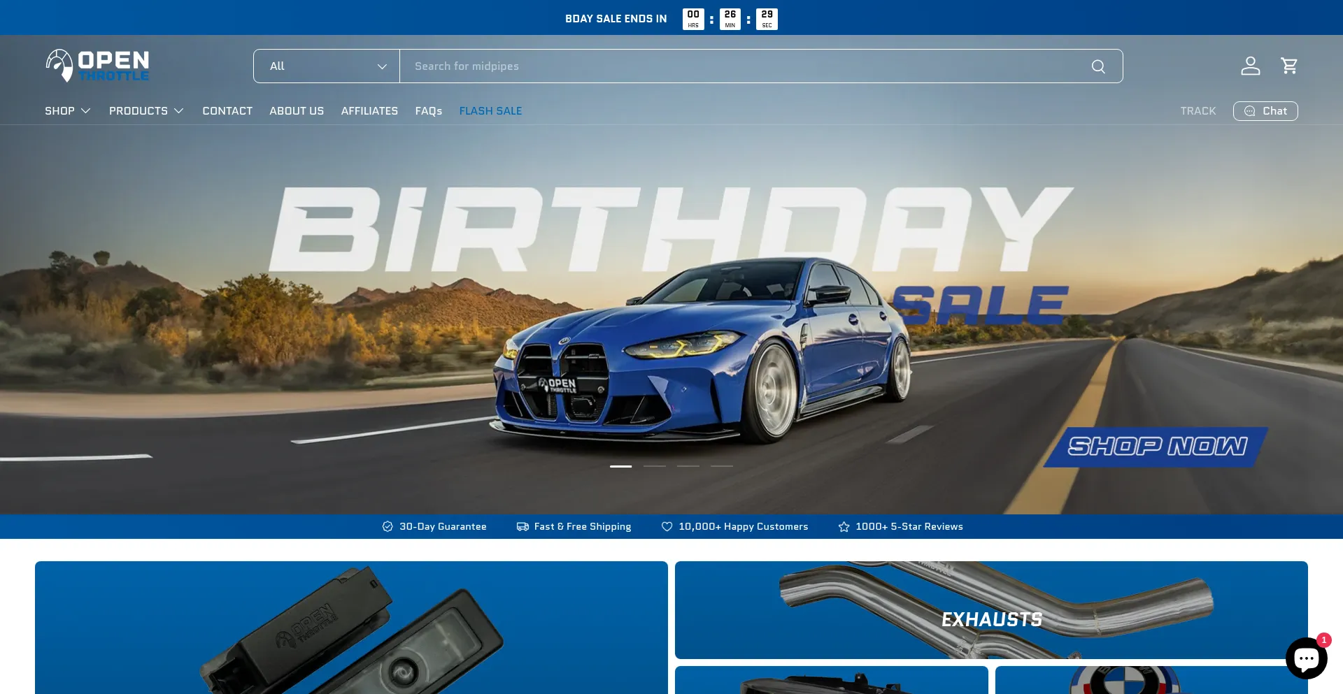 Website screenshot of Openthrottle.co