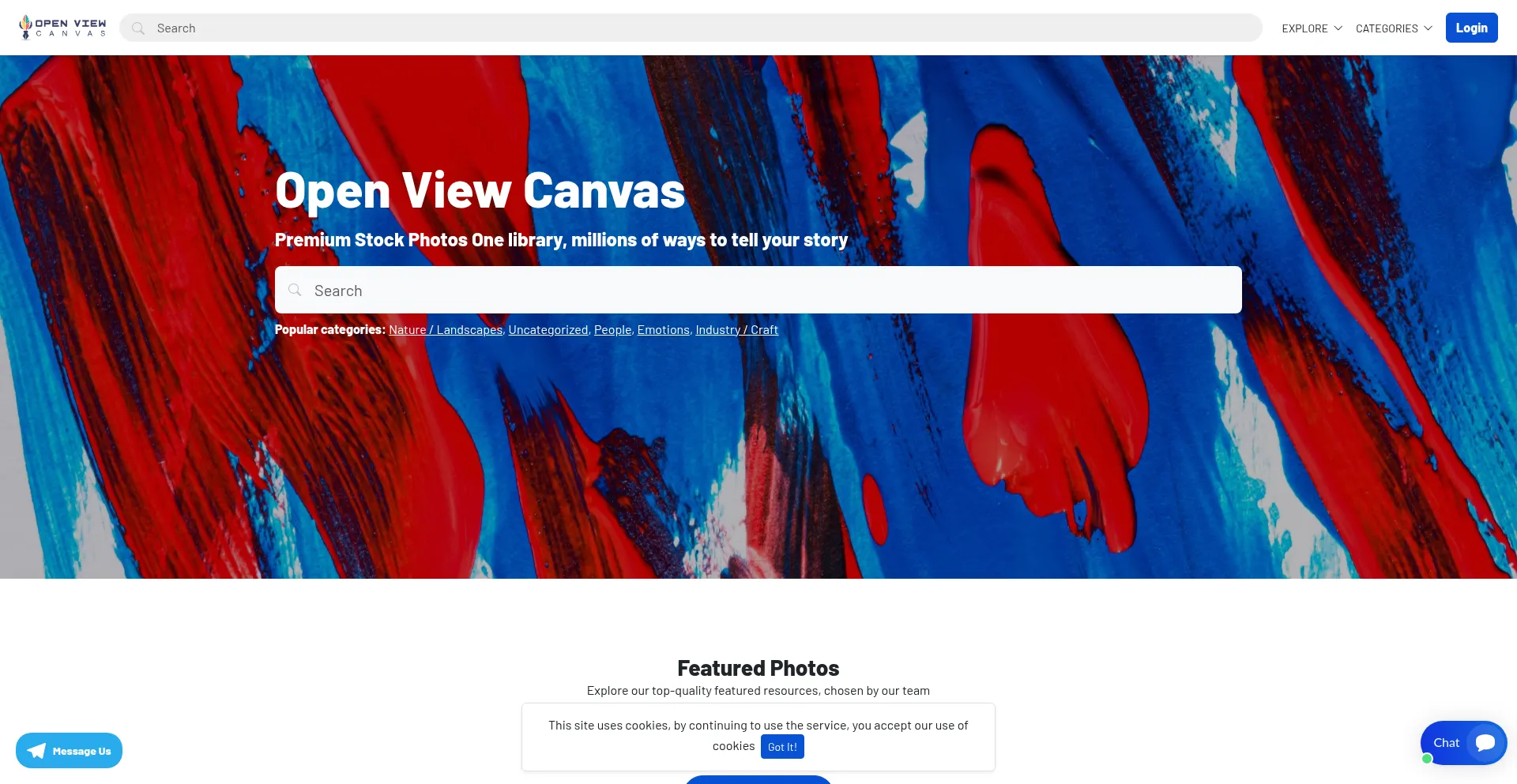 Website screenshot of Openviewcanvas.info