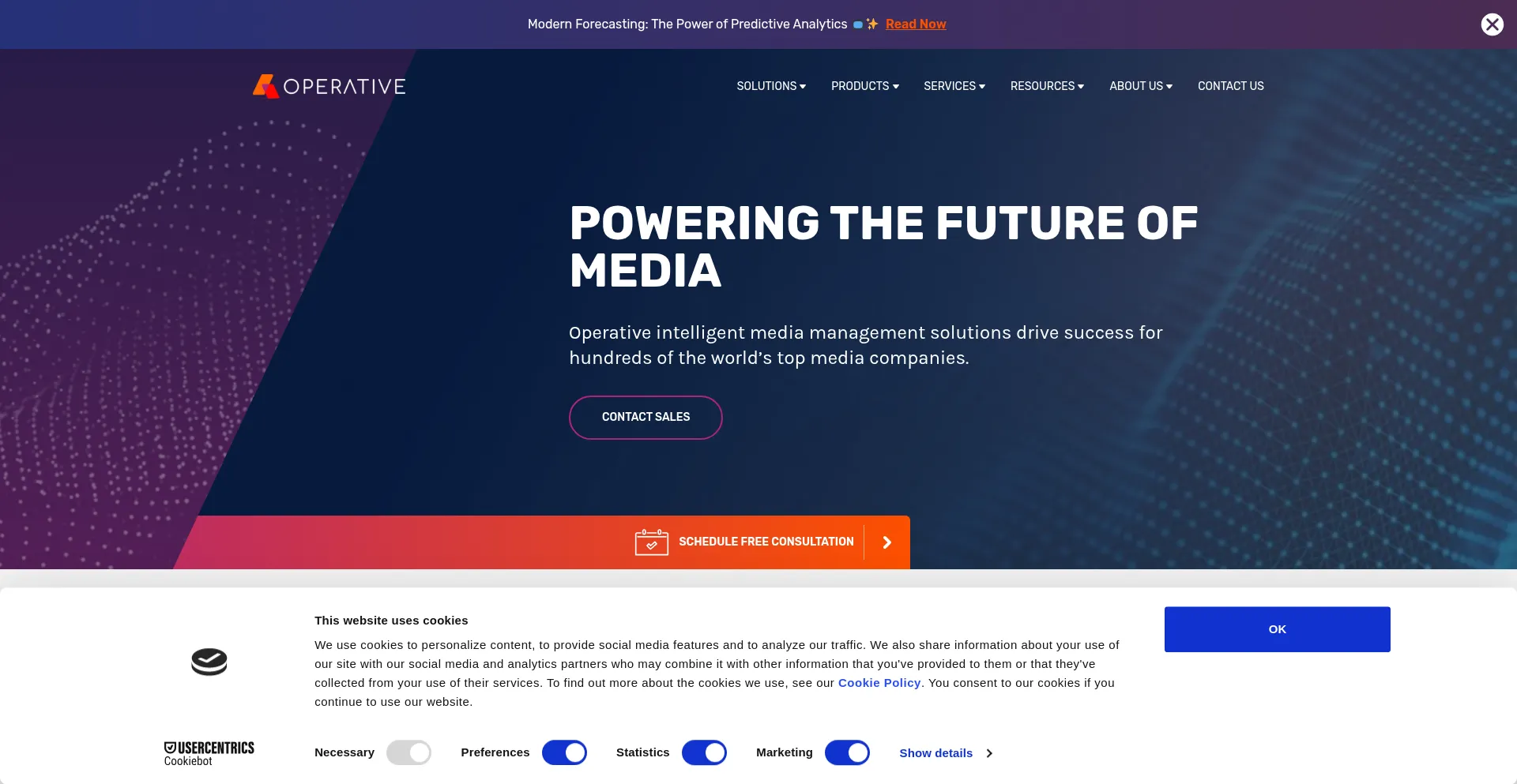 Website screenshot of Operative.com