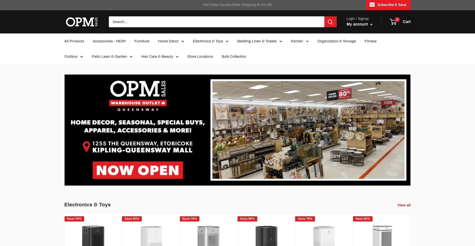 Website screenshot of Opmsales.com