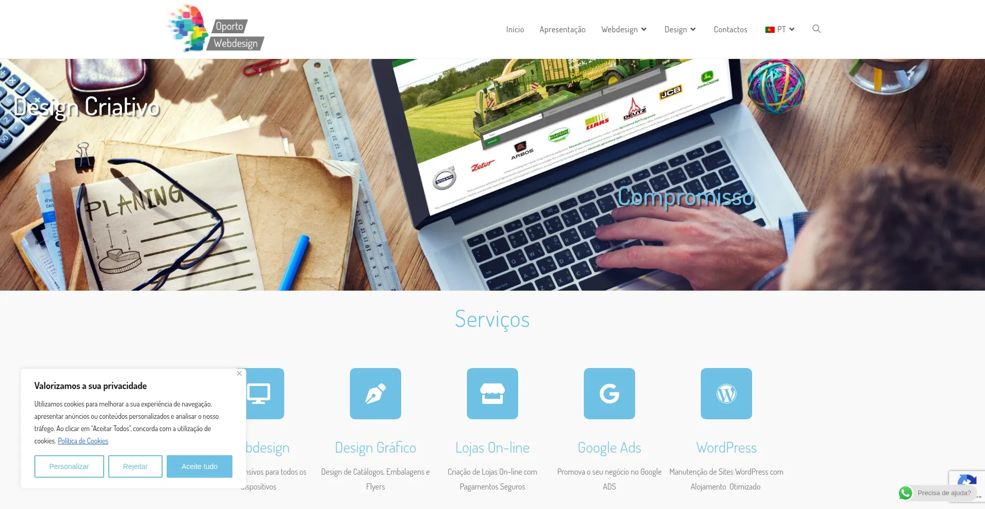 Website screenshot of Oportowebdesign.com