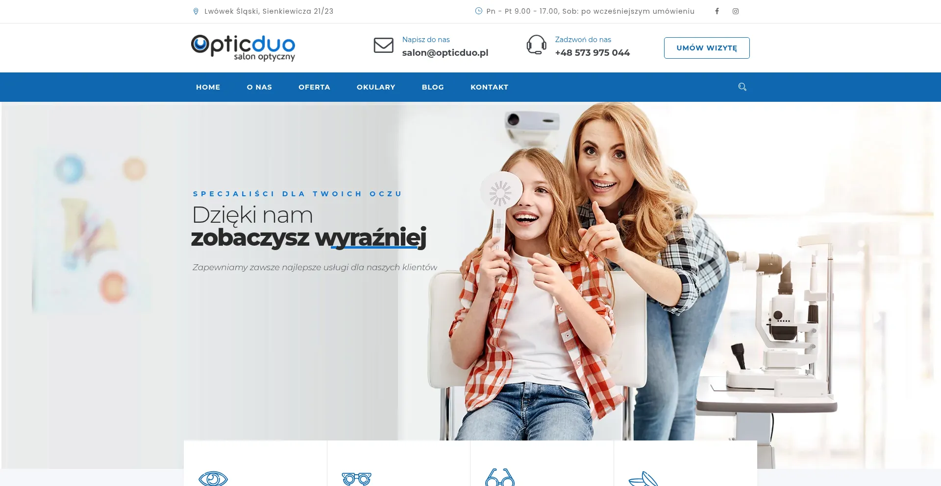 Website screenshot of Opticduo.pl