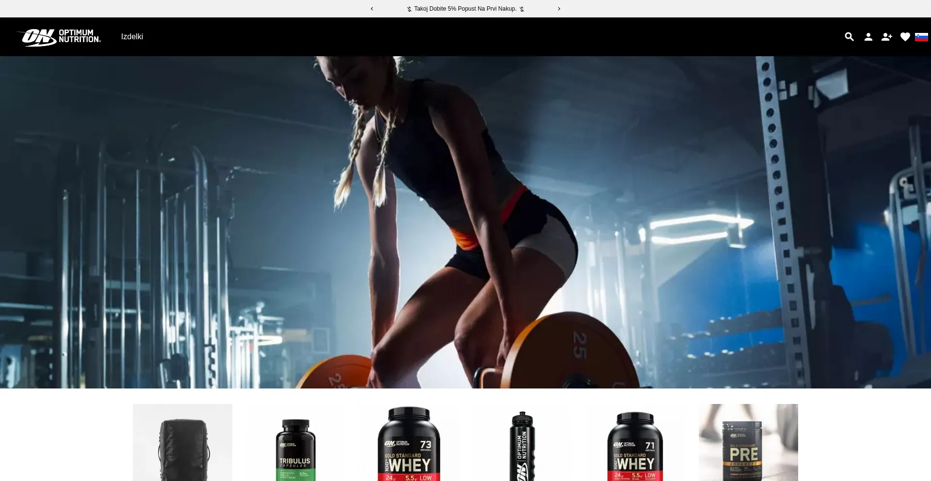 Website screenshot of Optimumnutritionslovenija.com