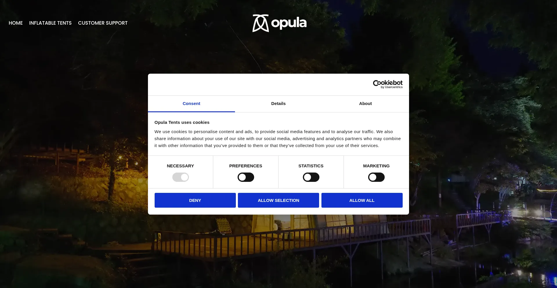 Website screenshot of Opulatents.com