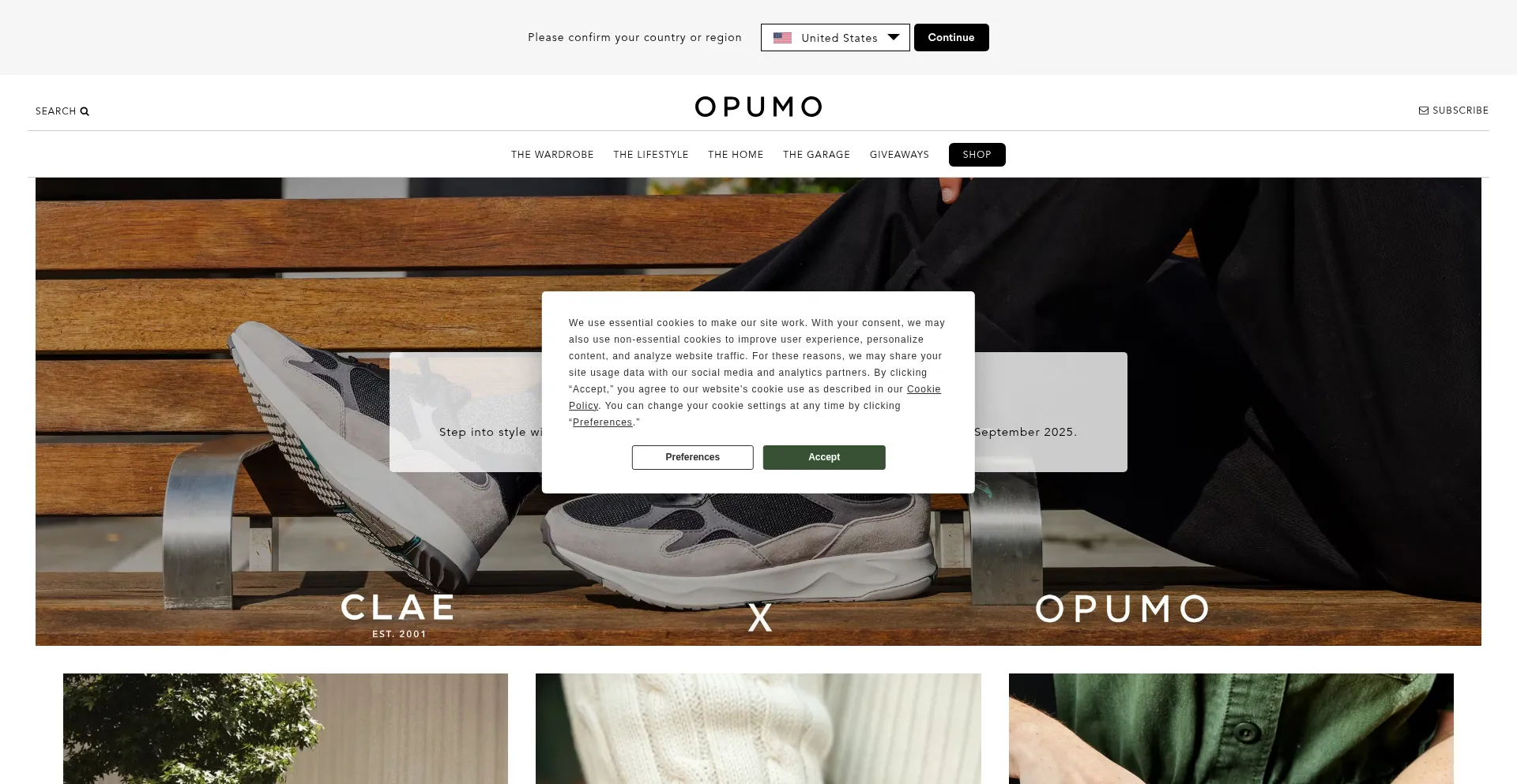 Website screenshot of Opumo.com