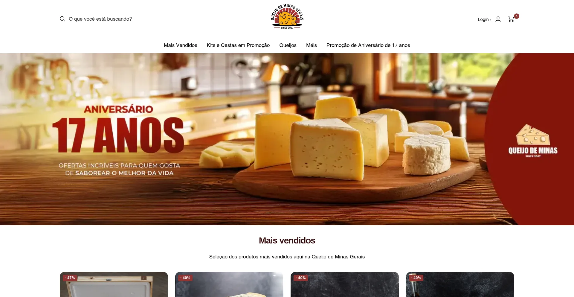 Website screenshot of Oqueijodeminasgerais.com