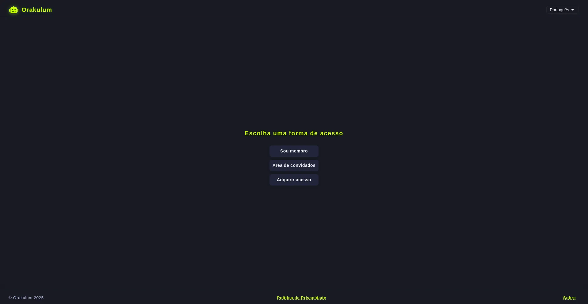 Website screenshot of Orakulum.org