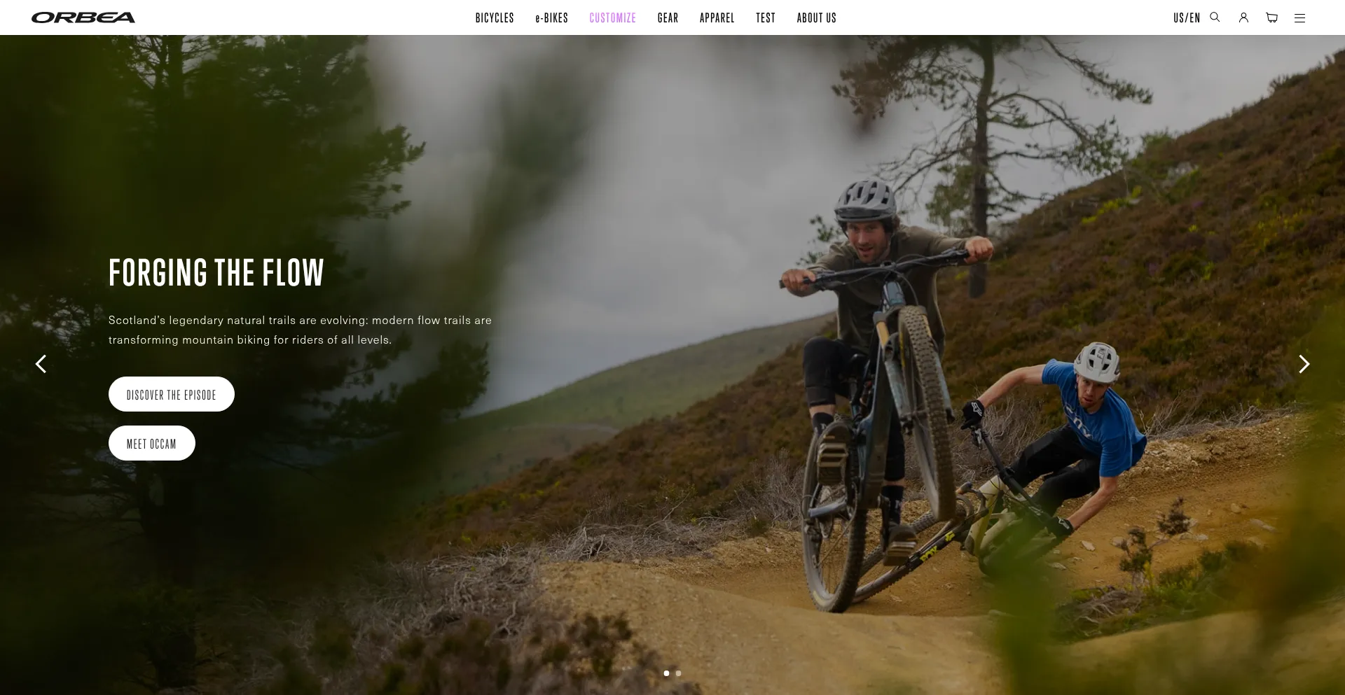 Website screenshot of Orbea.com