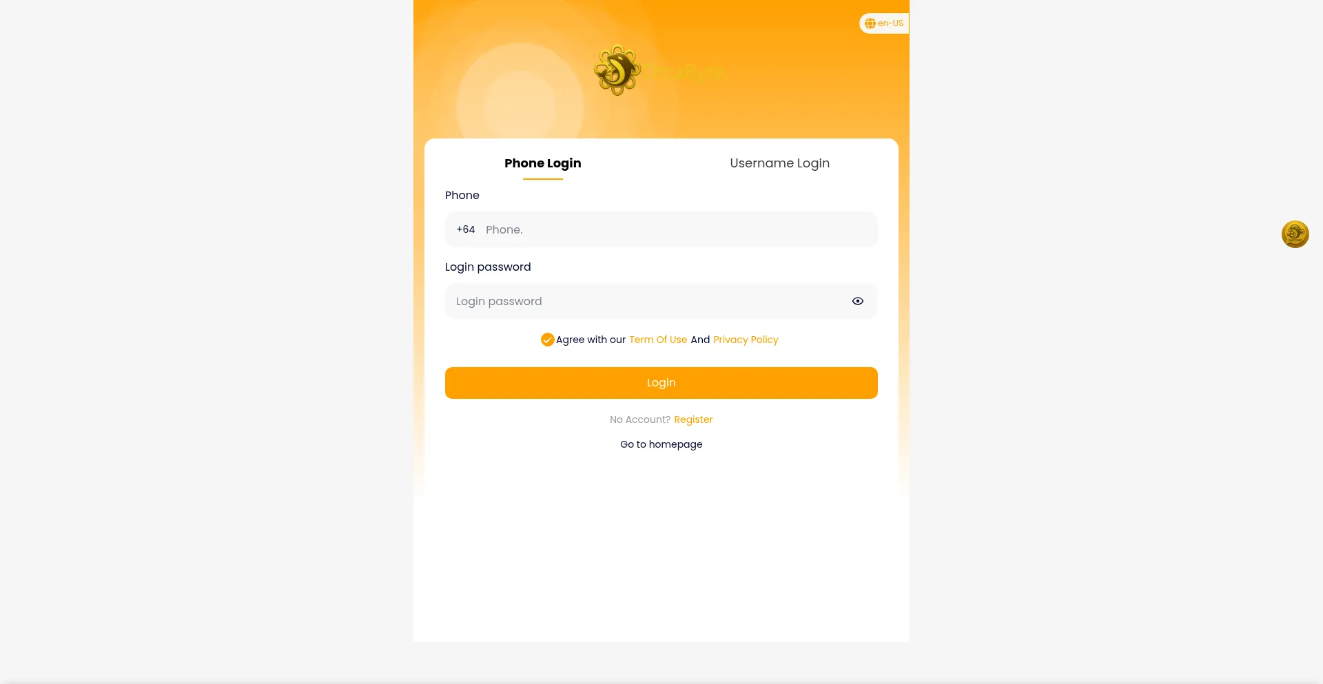 Website screenshot of Orcabyte.uno