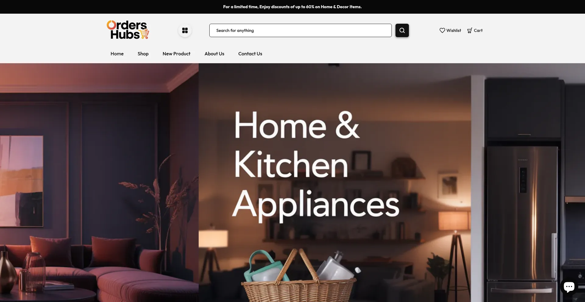 Website screenshot of Ordershubs.com