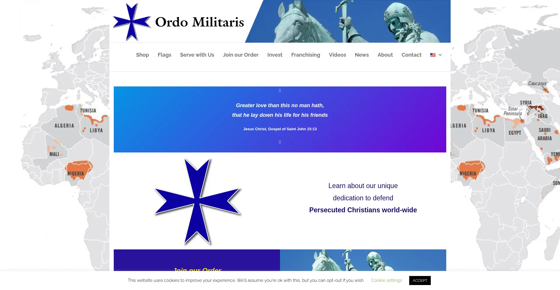 Website screenshot of Ordo-militaris.us