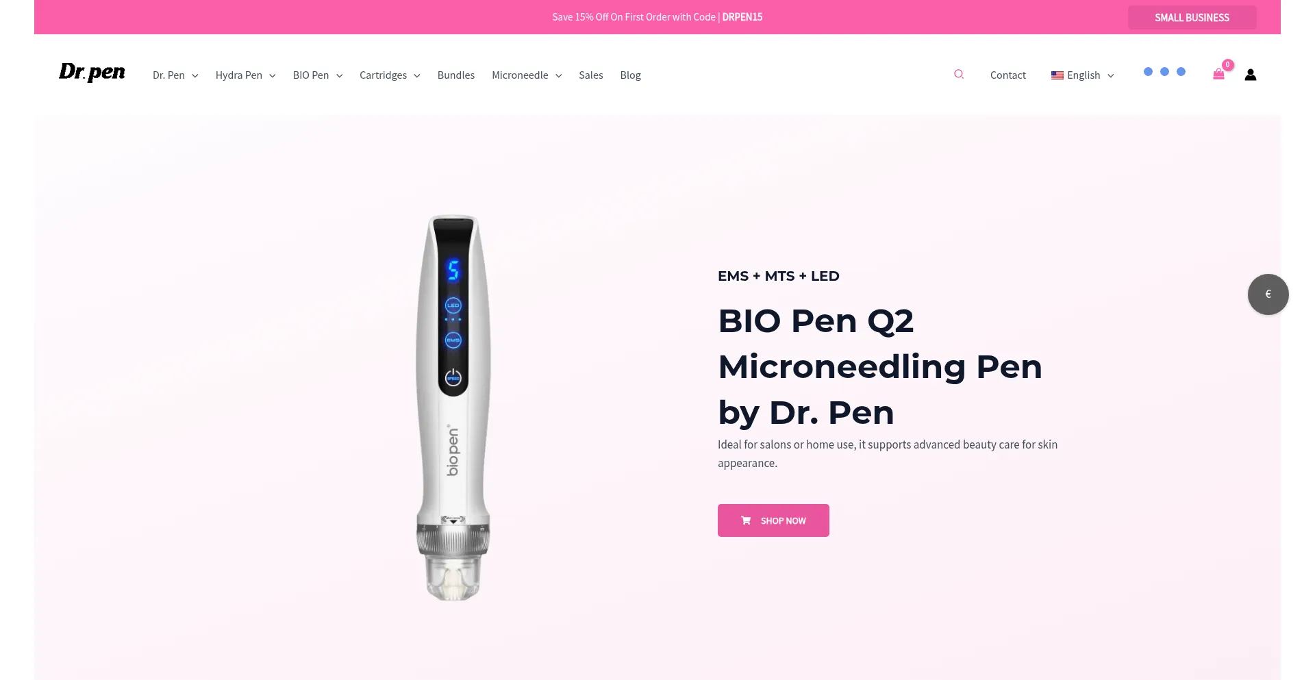 Website screenshot of Originaldrpen.com