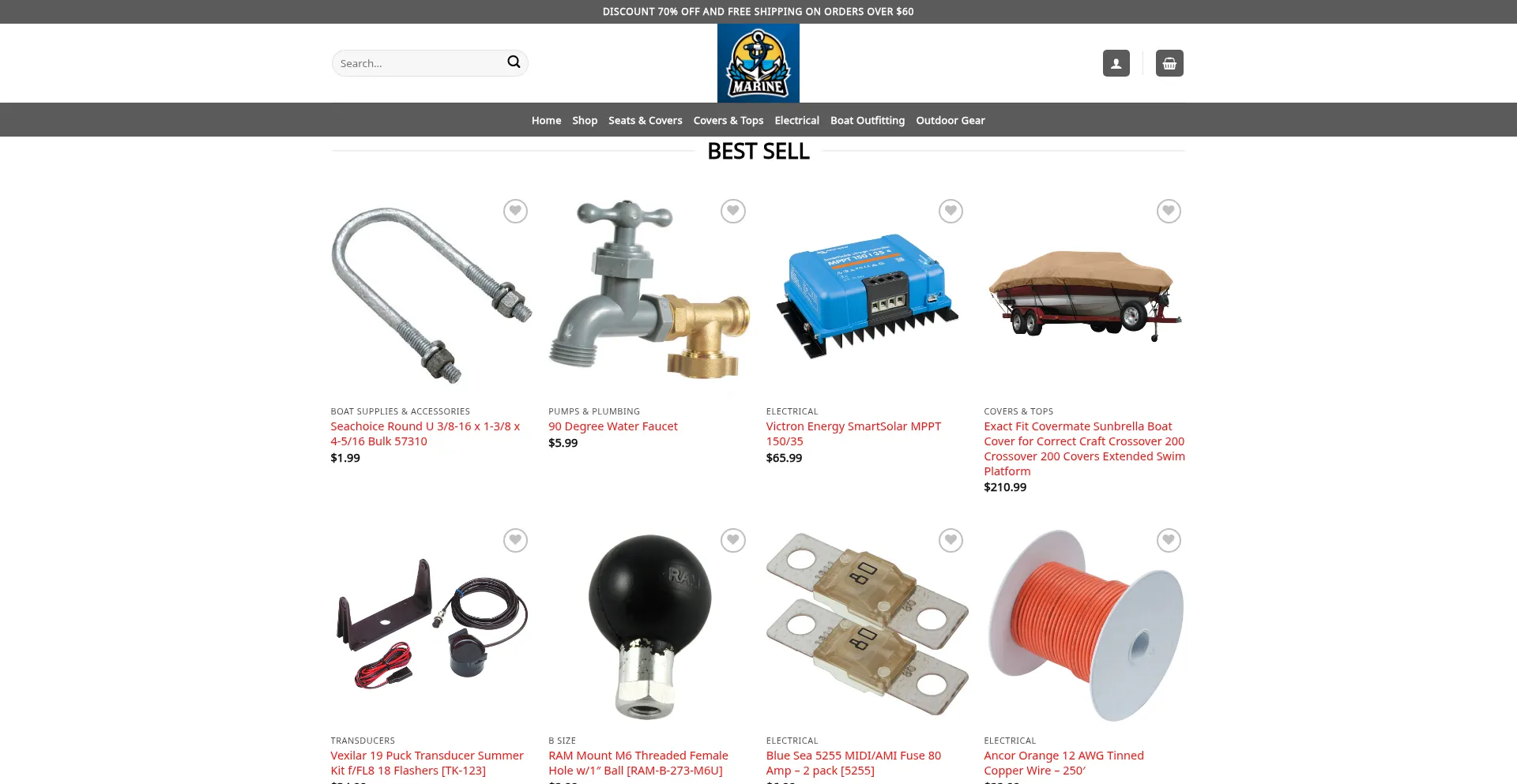 Website screenshot of Originalmarineparts.com