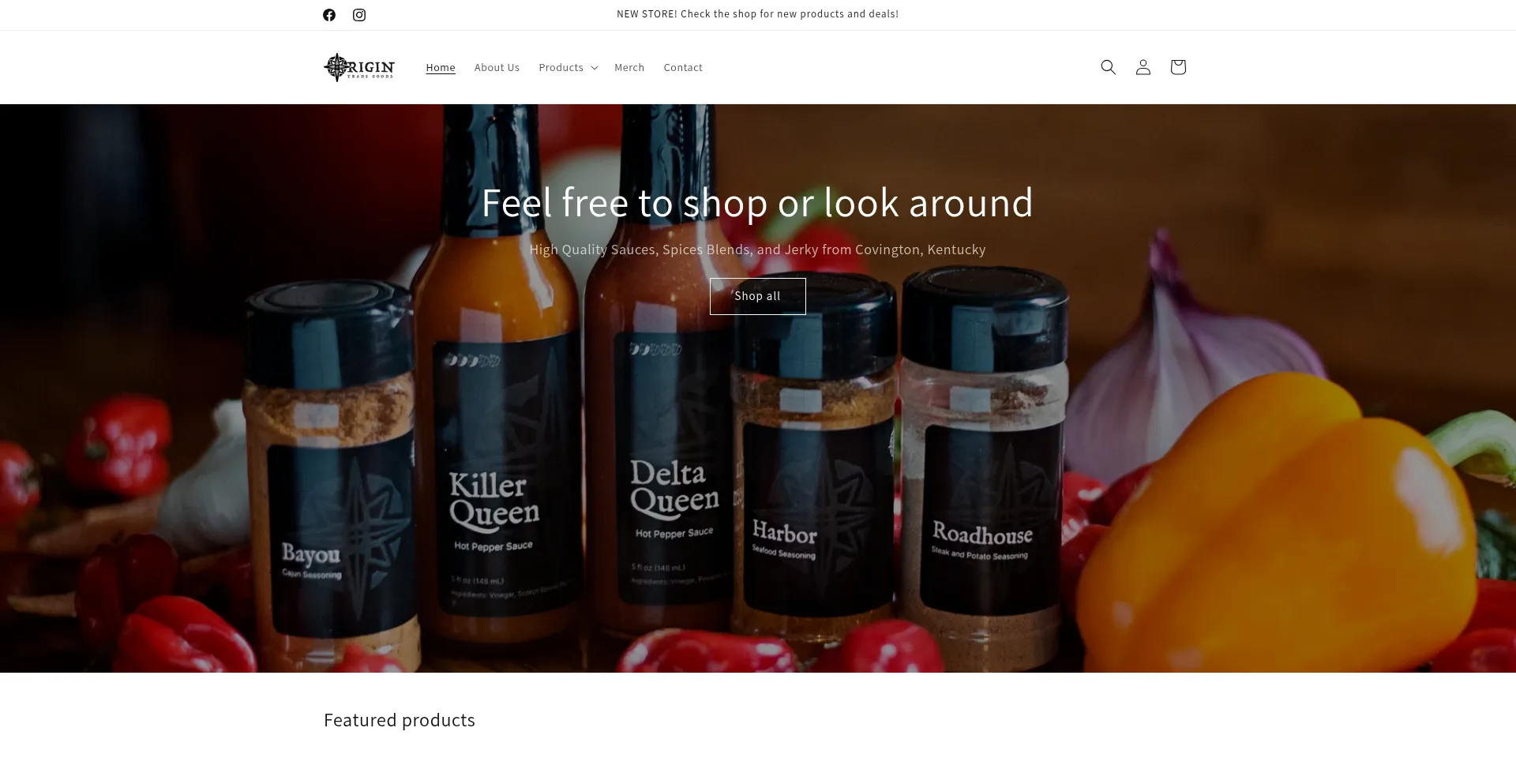 Website screenshot of Origintradegoods.com
