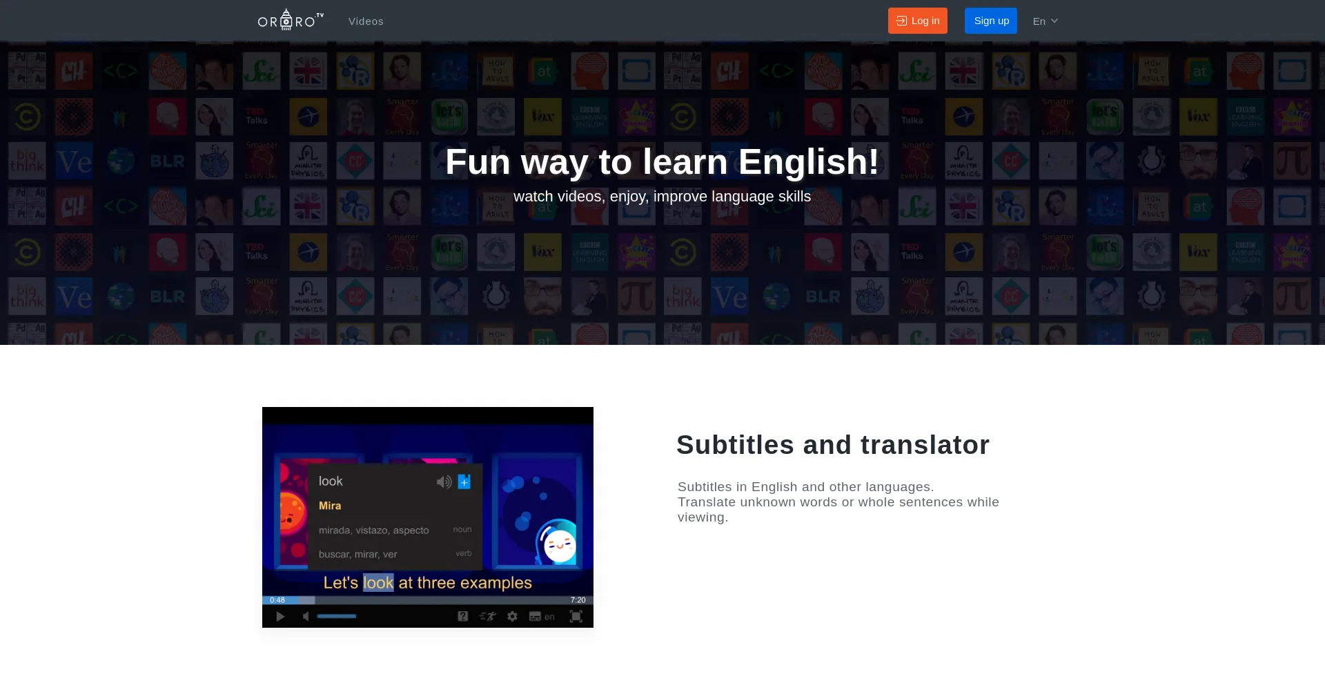Website screenshot of Ororo-mirror.tv