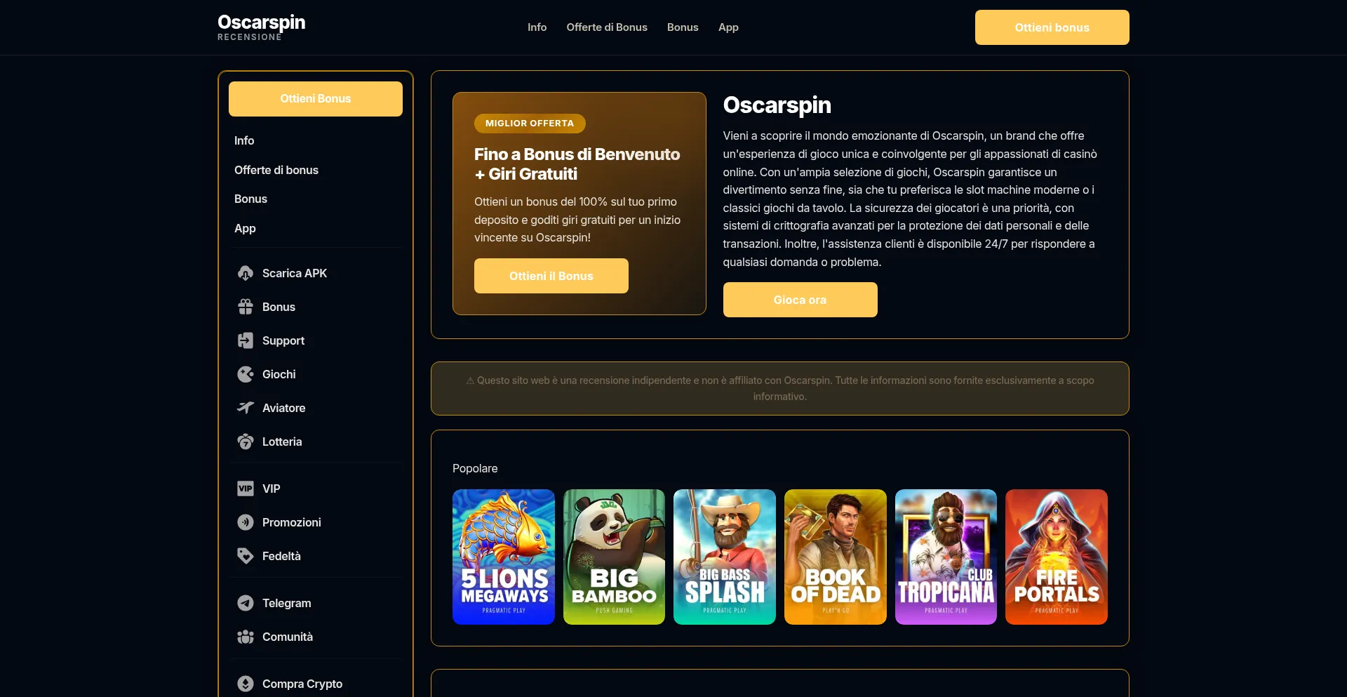 Oscarspinitalia.com