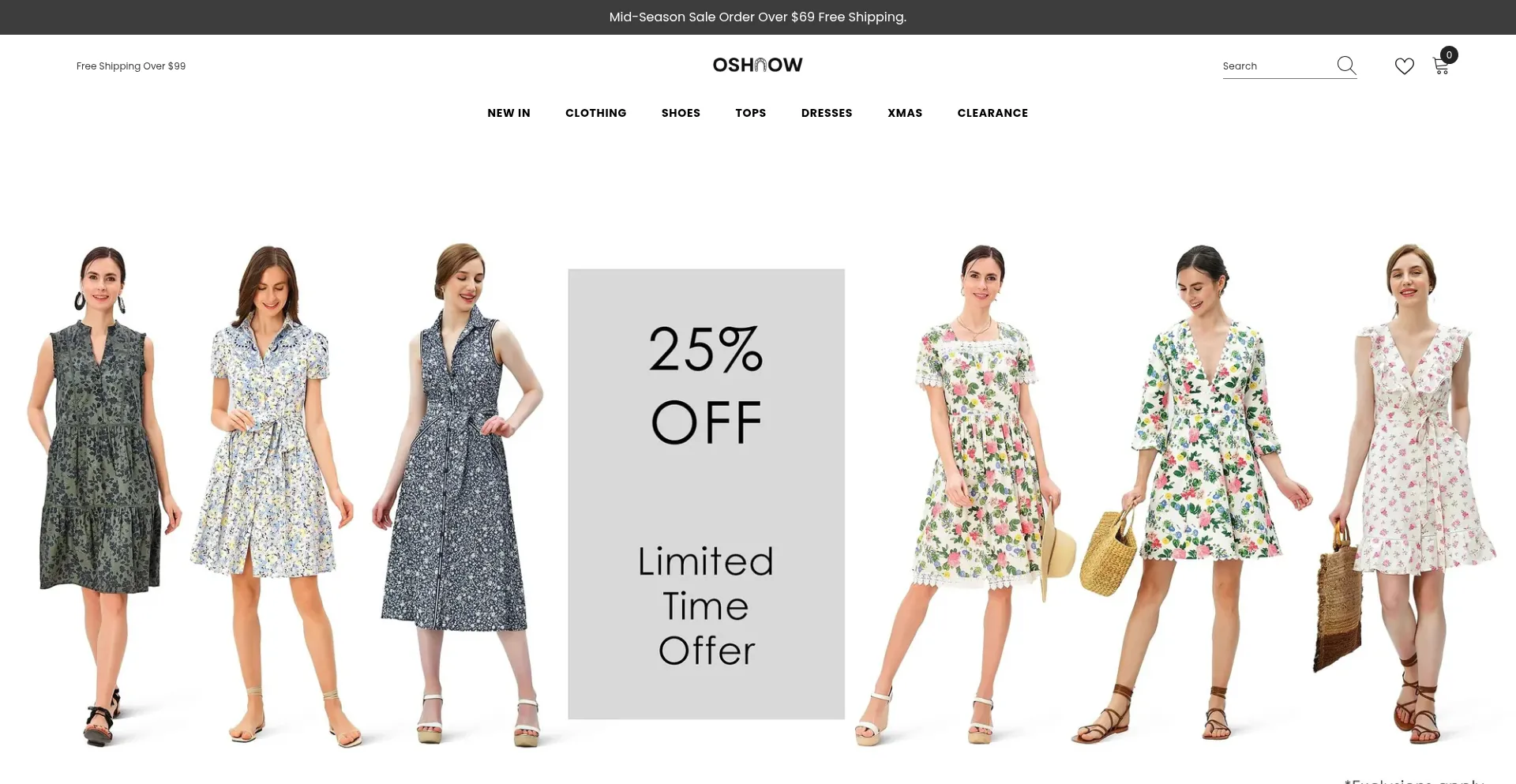 Website screenshot of Oshnow.com