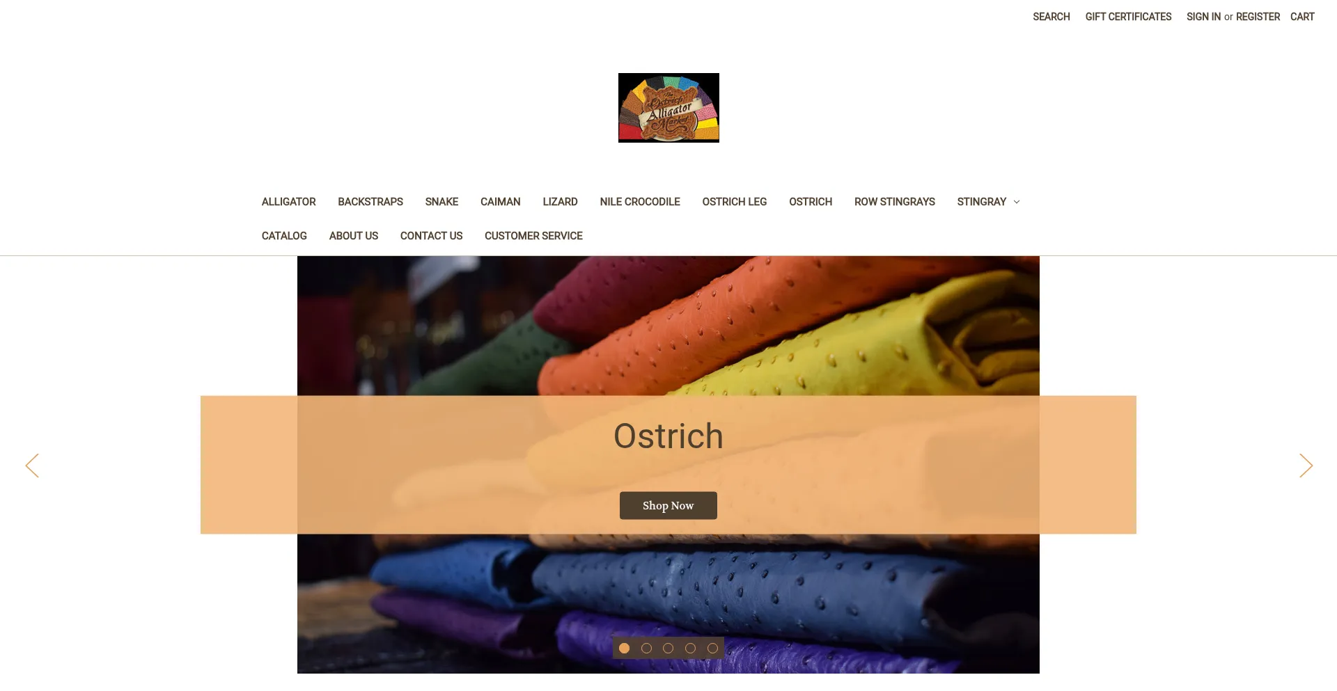 Website screenshot of Ostrichmarket.com