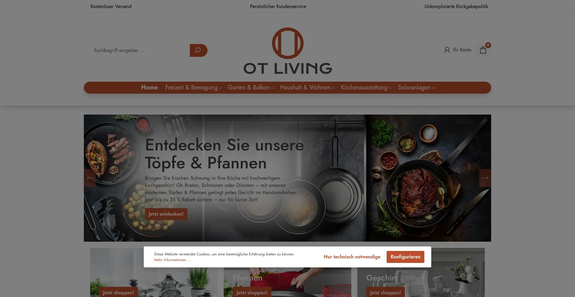 Website screenshot of Ot-living.de