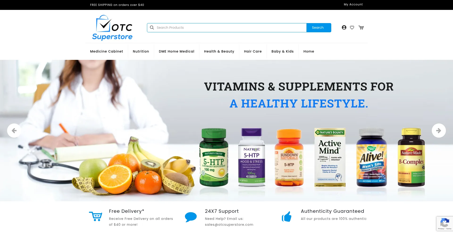 Website screenshot of Otcsuperstore.com