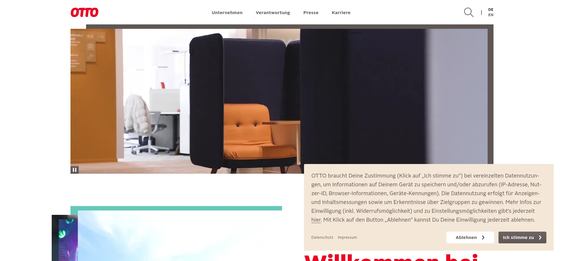 Website screenshot of Otto.com