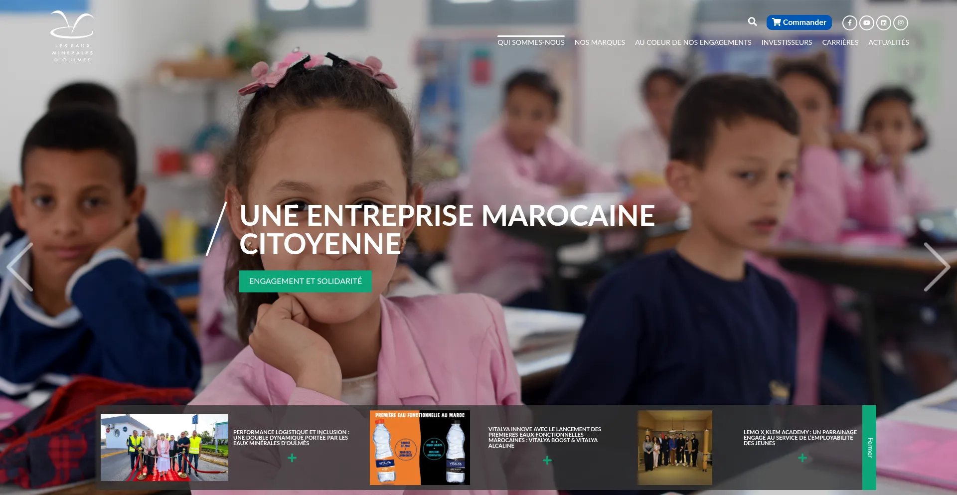 Website screenshot of Oulmes.ma