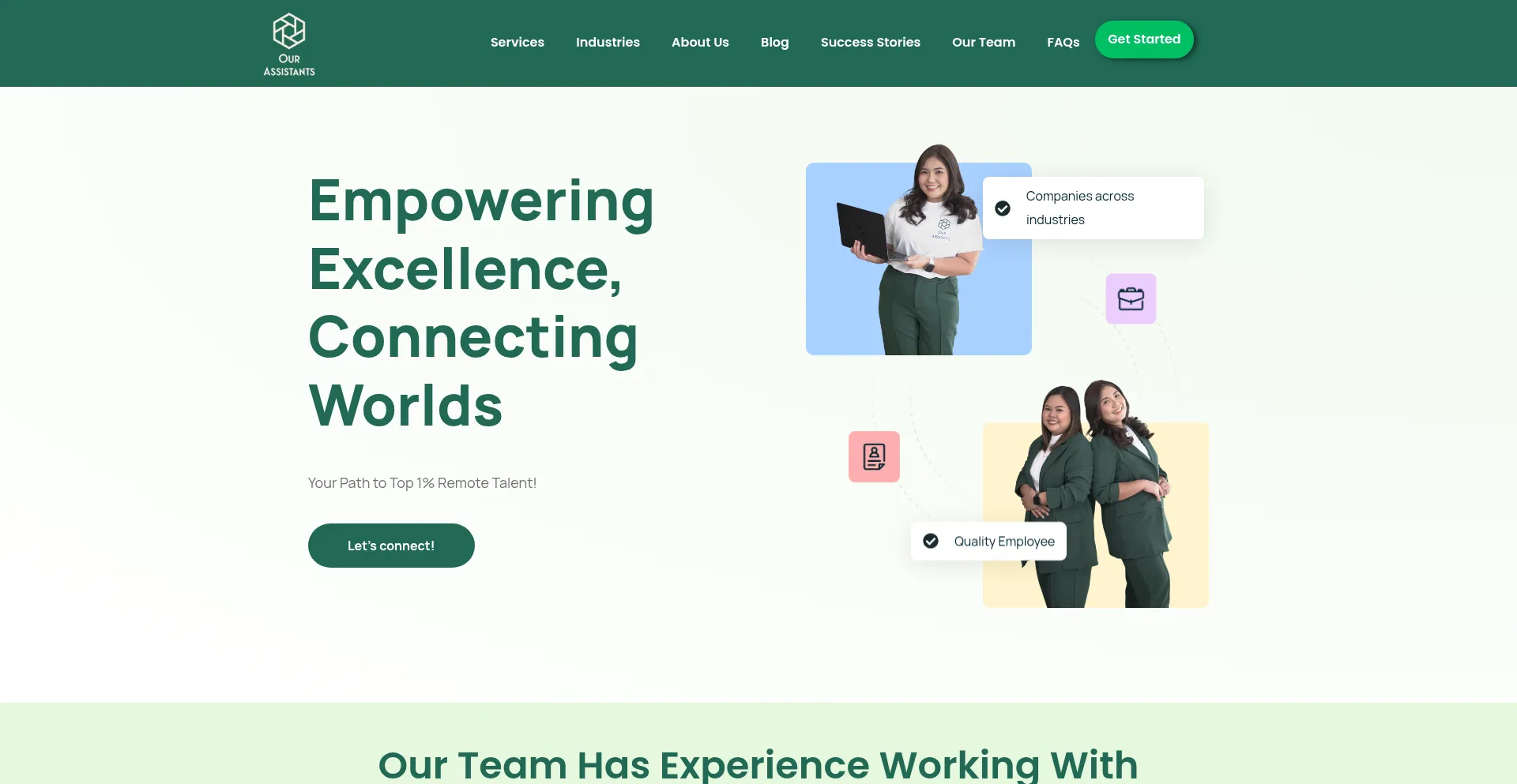 Website screenshot of Our-assistants.com