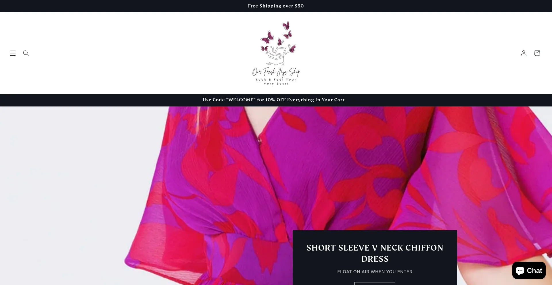Website screenshot of Ourfreshjoysshop.com