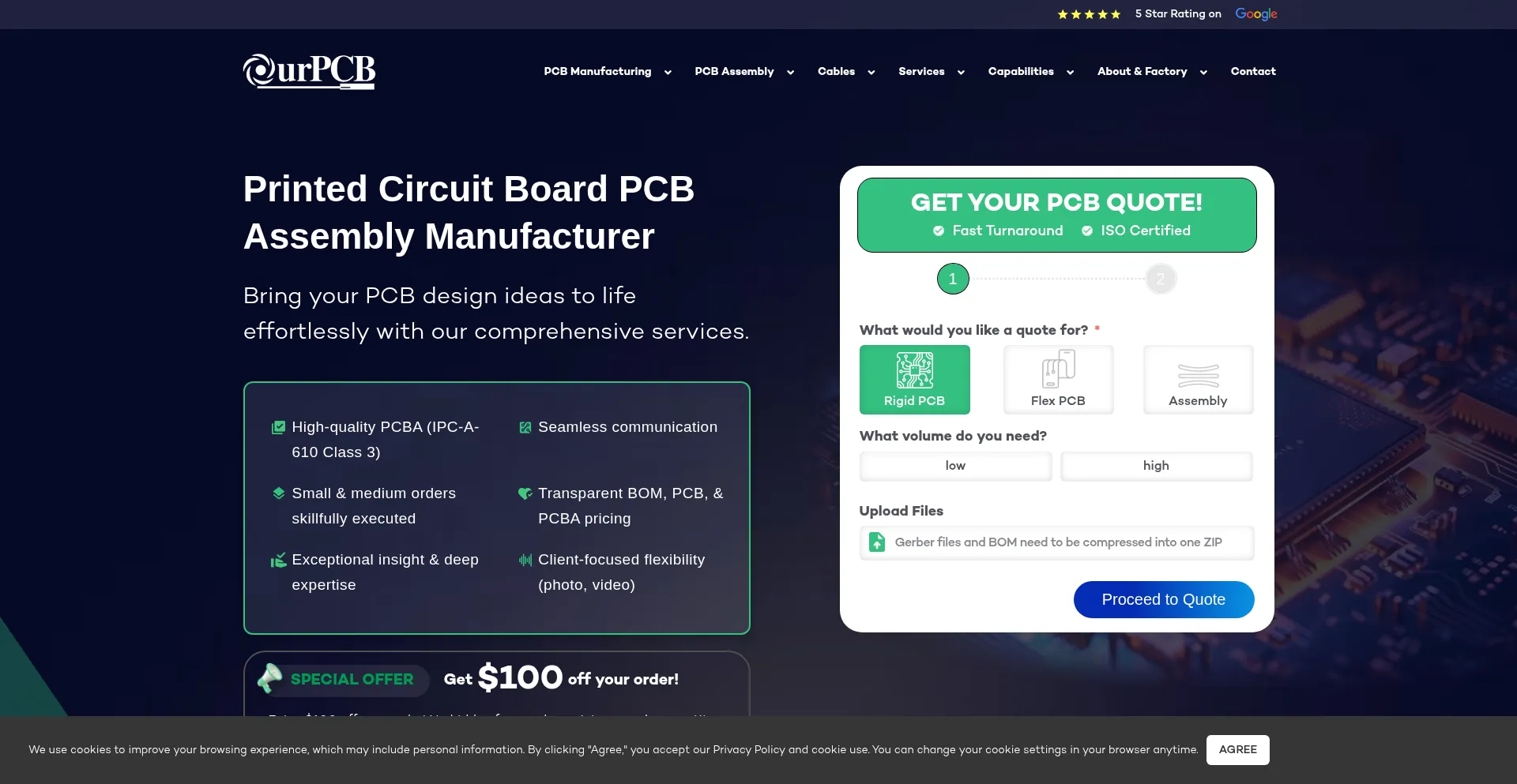 Website screenshot of Ourpcb.com