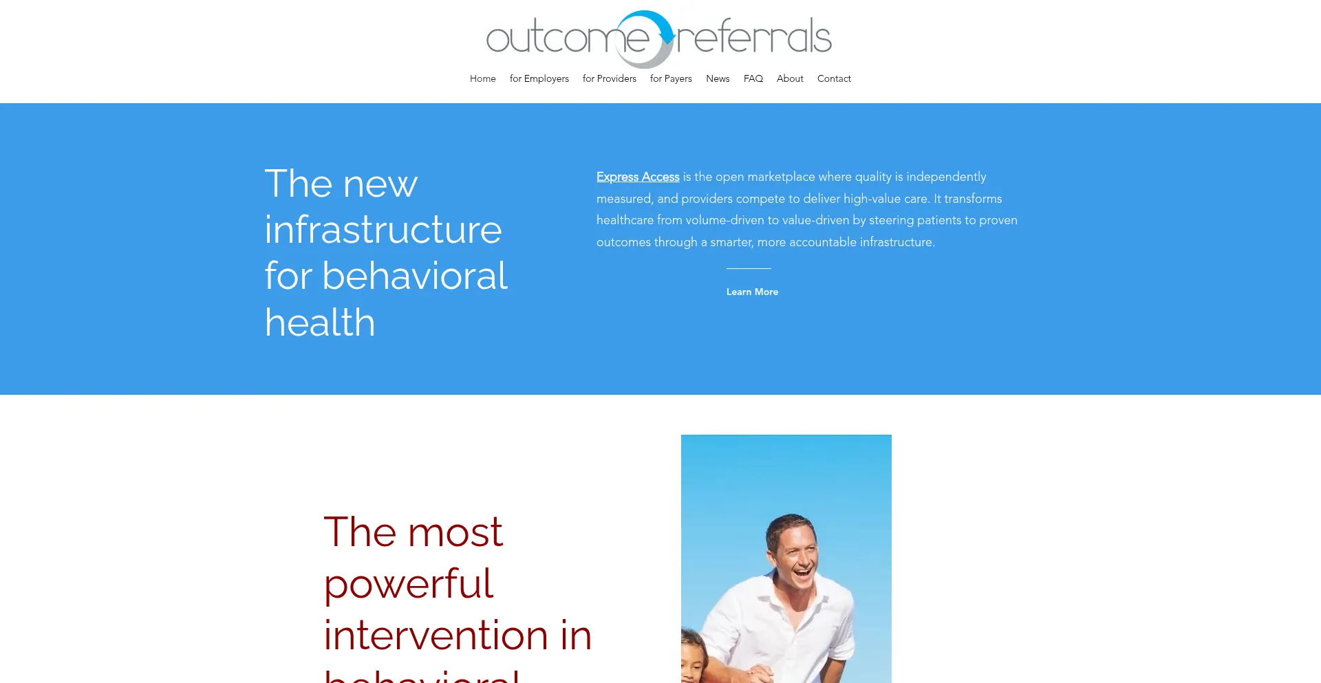 Website screenshot of Outcomereferrals.com
