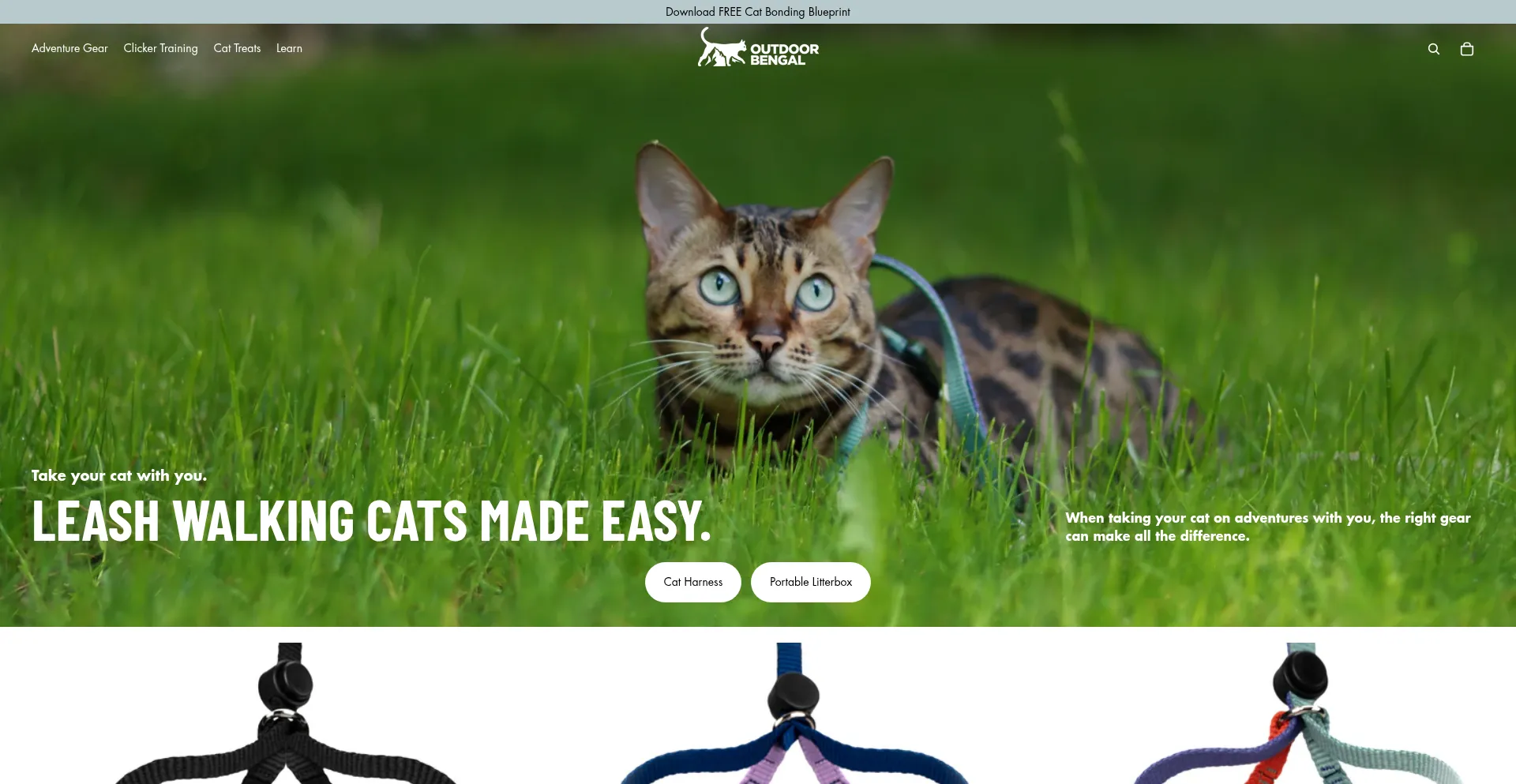 Website screenshot of Outdoorbengal.com