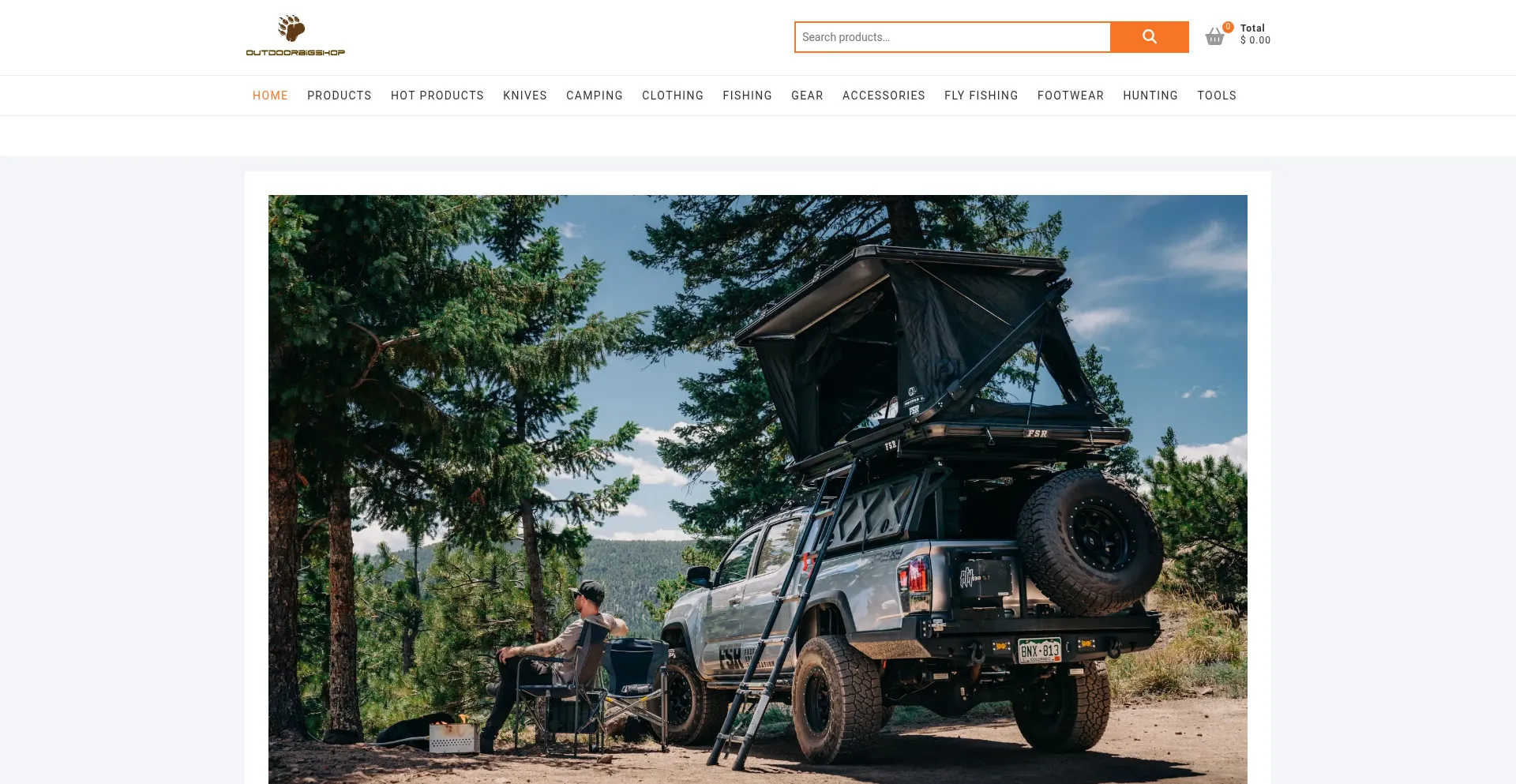 Website screenshot of Outdoorbigshop.com
