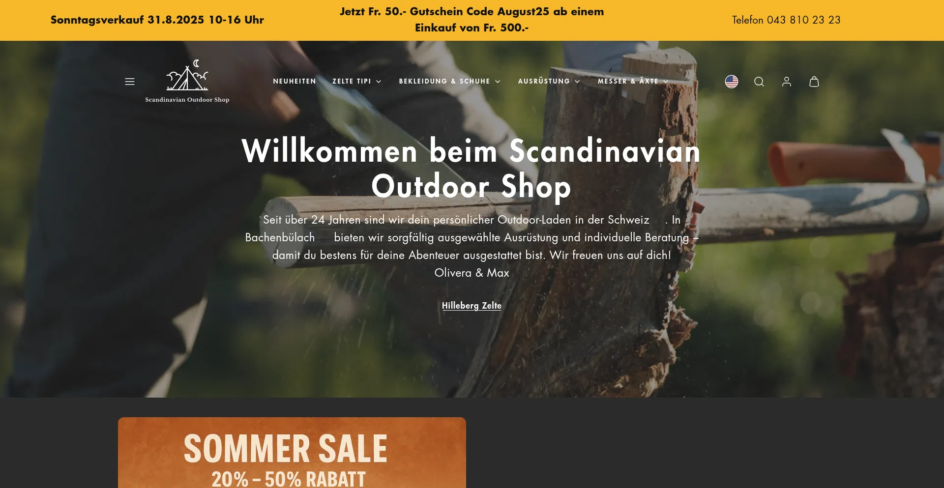 Website screenshot of Outdoorfeeling.com