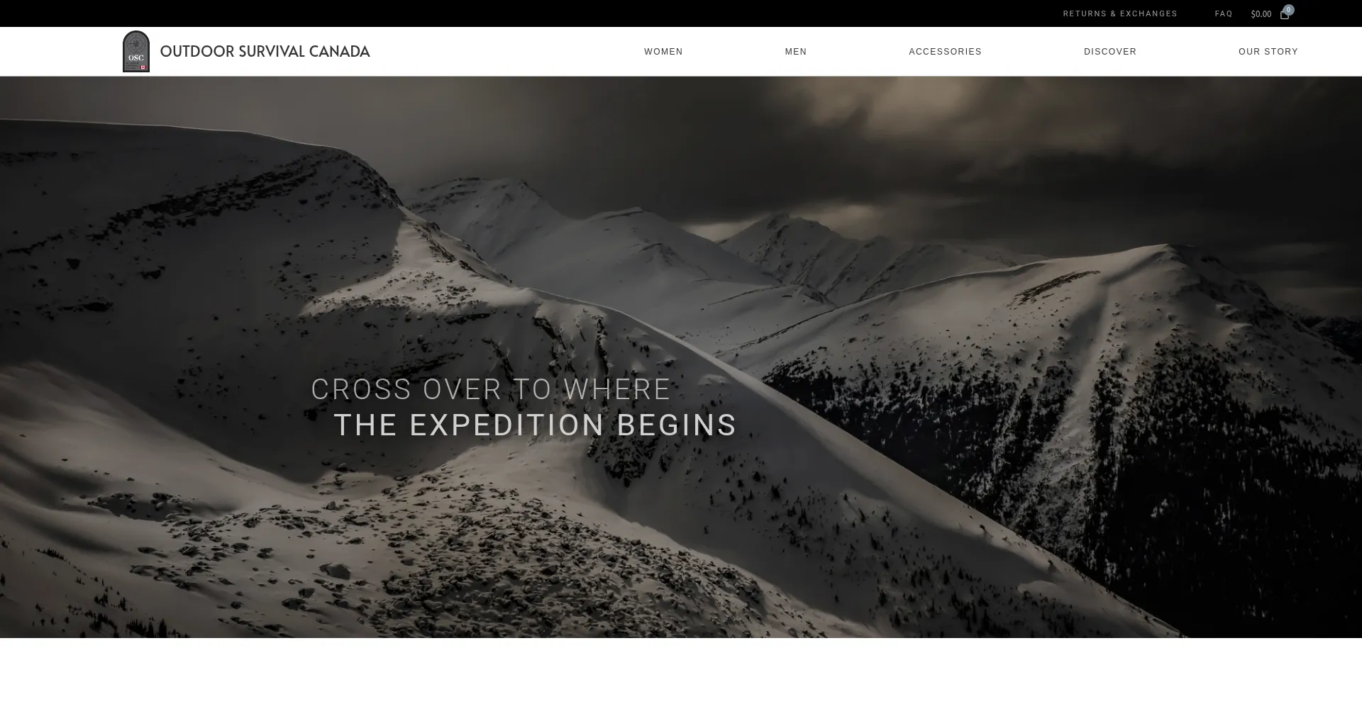 Website screenshot of Outdoorsurvivalcanada.com