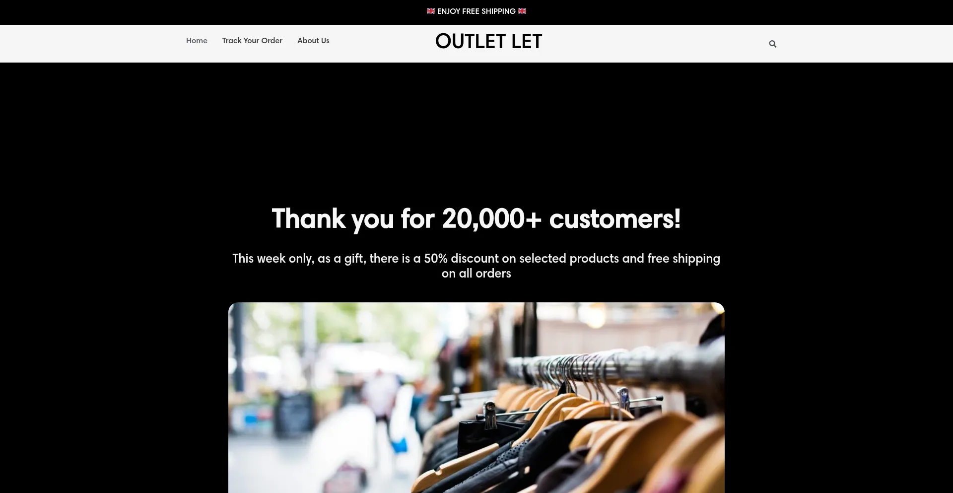 Website screenshot of Outlet-let.com