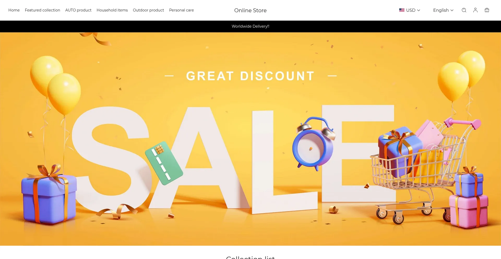 Website screenshot of Outletgoodsale.com