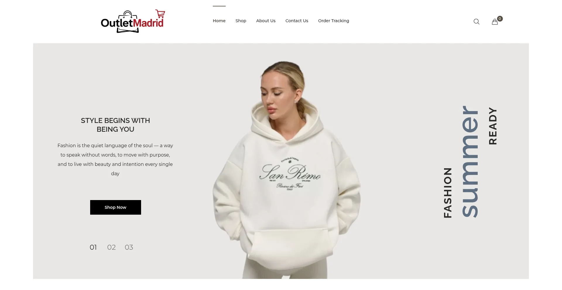 Website screenshot of Outletmadrid.com