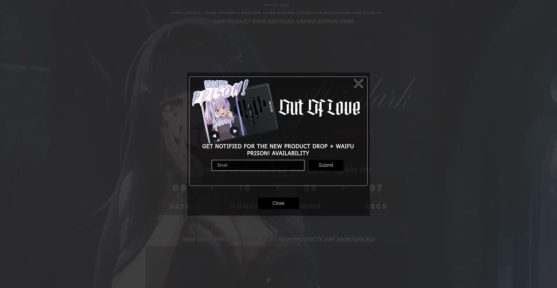 Website screenshot of Outof.love